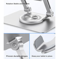 Tablet Stand Adjustable with 360 Swivel Base Aluminum Tablet Stand Holder Universal Tablet Holder for Ipad Samsung