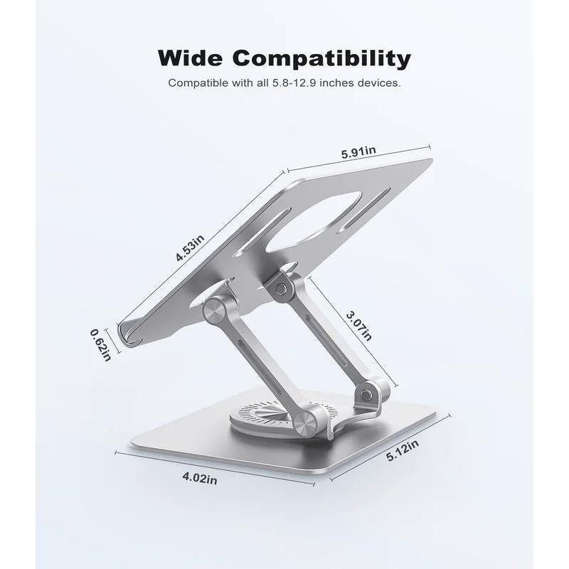 Tablet Stand Adjustable with 360 Swivel Base Aluminum Tablet Stand Holder Universal Tablet Holder for Ipad Samsung