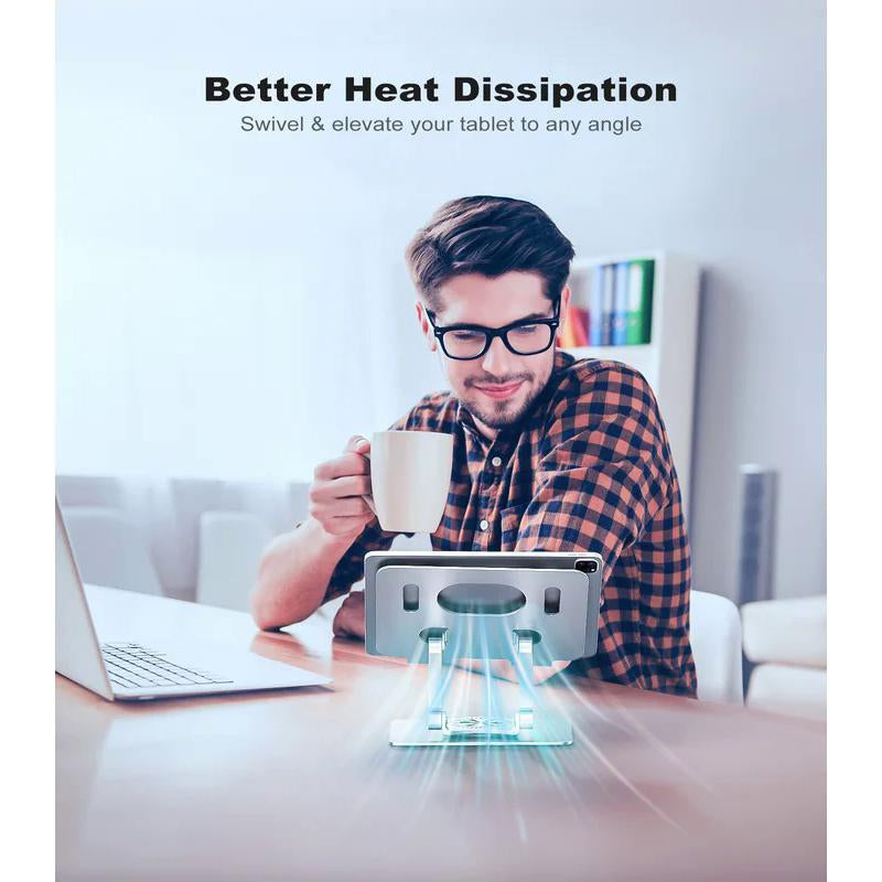 Tablet Stand Adjustable with 360 Swivel Base Aluminum Tablet Stand Holder Universal Tablet Holder for Ipad Samsung